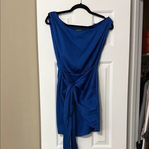 Satin Blue Mini Dress